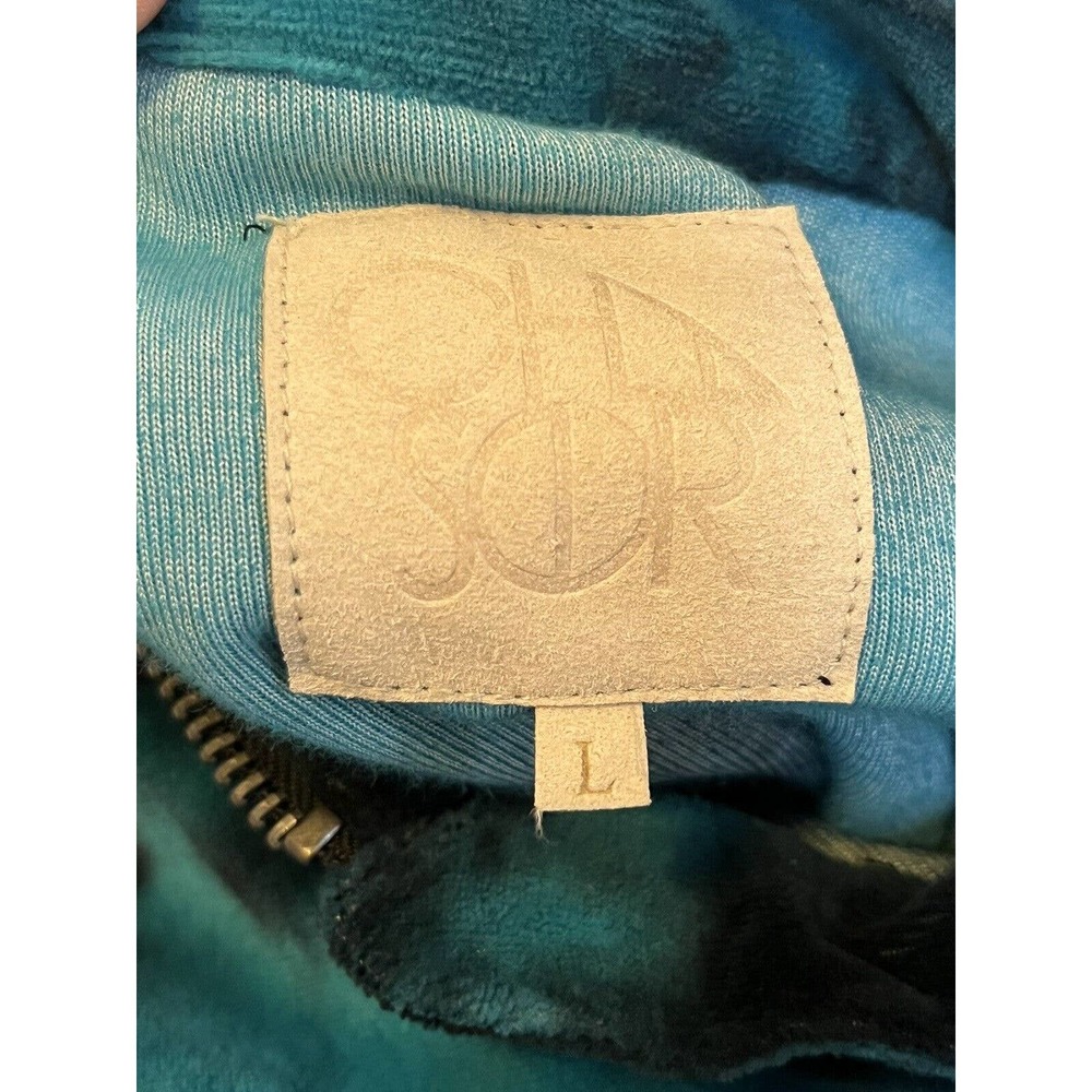 NOT FOR SALE CHASER Tie Dyed Moto Track Jacket •Women L• Velour Velvet - Picture 5 of 6